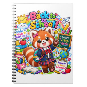 Kawaii Red Panda Back to School Notebook