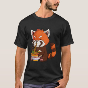 Kawaii Red Panda Eat Ramen Japanese Anime Noodles T-Shirt