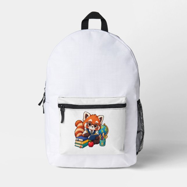 Kawaii Red Panda Study Buddy Backpack (Front)