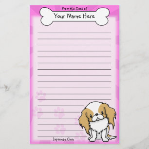 Kawaii Red & White Japanese Chin Stationery