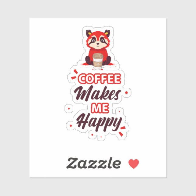 Kawaii Redpanda Art Coffee Addict (Sheet)