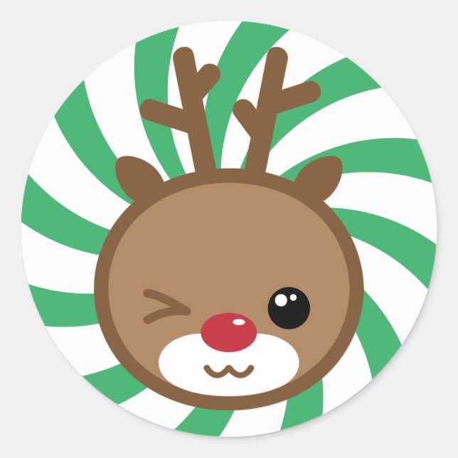 Kawaii Reindeer Christmas Stickers (Front)