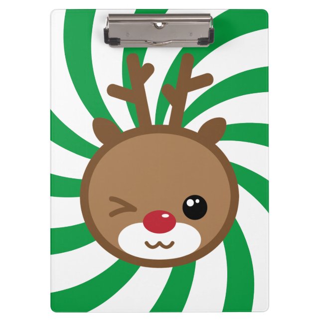 Kawaii Reindeer Clipboard (Front)