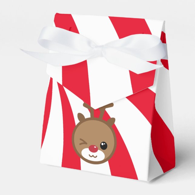 Kawaii Reindeer Gift Favour Box (Front Side)