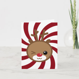 Kawaii Reindeer Greeting Card