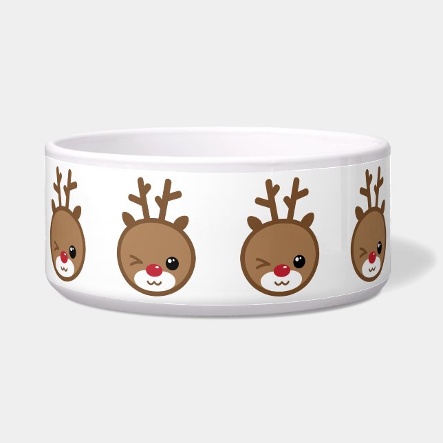 Kawaii Reindeer Pet Bowl (Front)