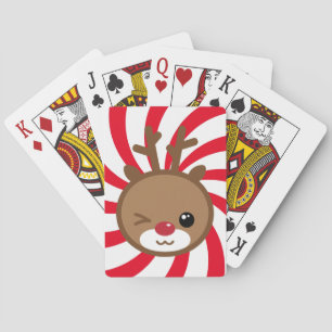 Kawaii Reindeer Playing Cards