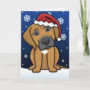 Kawaii Rhodesian Ridgeback Christmas Card