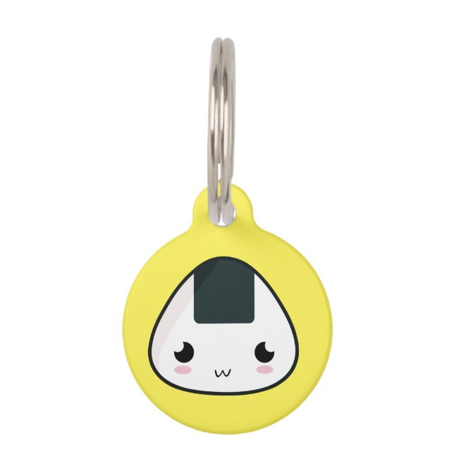 Kawaii Rice ball Pet Tag (Front)