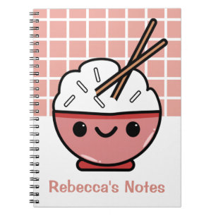 Kawaii Rice Dish Personalised Notebook