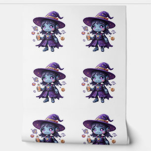 Kawaii Robot Witch Girl Cute Futuristic Witch Home Wallpaper