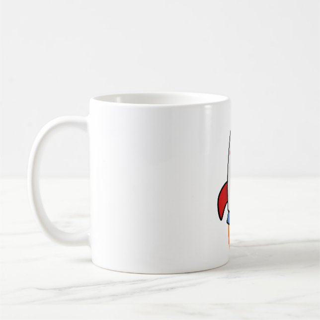 Kawaii Rocket Coffee Mug (Left)