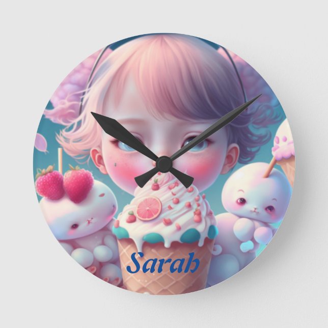 Kawaii   round clock (Front)