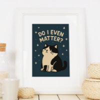 Kawaii Sad Cute Cat. Do I Even Matter? Quote 