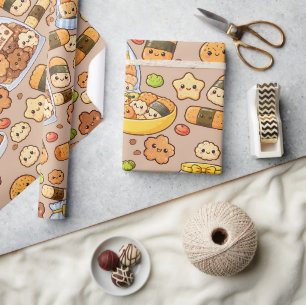 Kawaii Sakura Arare kakimochi Wrapping Paper
