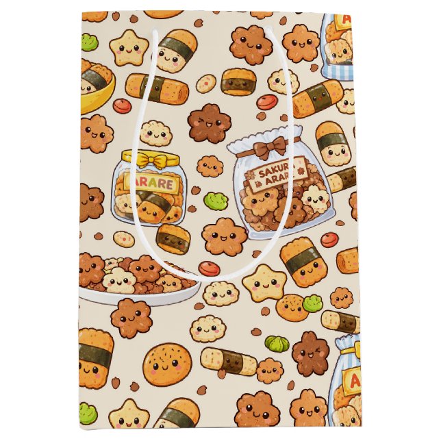 Kawaii sakura arare snack medium gift bag (Front)