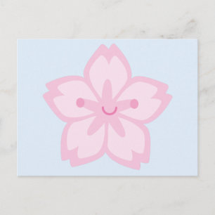 Kawaii Sakura Cherry Blossom Flower Postcard