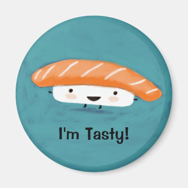 Kawaii Salmon Sashimi Magnet (Front)