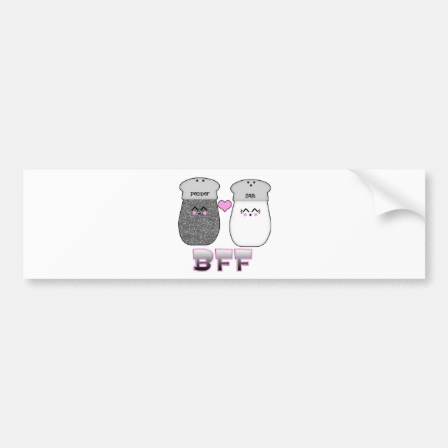 Kawaii Salt n Pepper BFF Bumper Sticker (Front)
