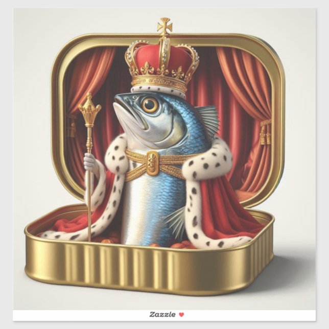  Kawaii Sardine King Royal Throne Art (Sheet)