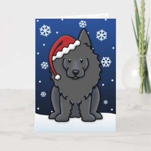 Kawaii Schipperke Christmas Card