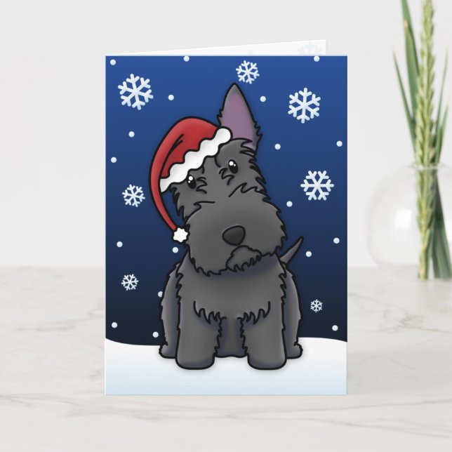 Kawaii Scottie Christmas Card (Front)