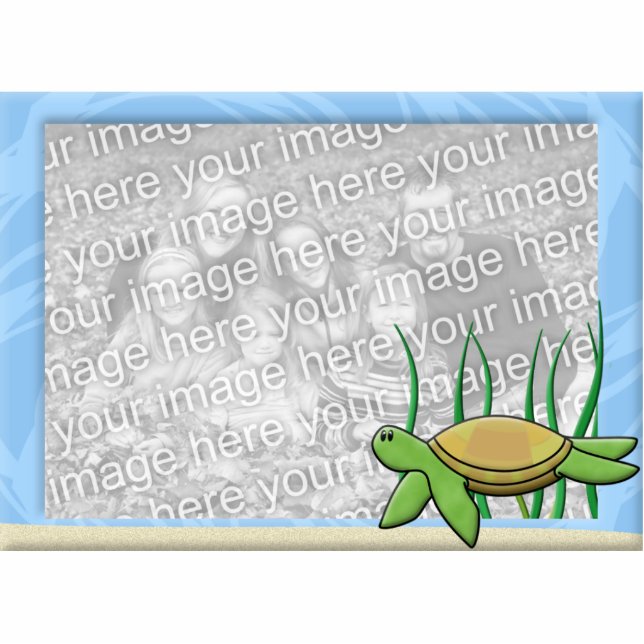 Kawaii Sea Turtle Photo Frame Photo Sculpture Magnet (Front)