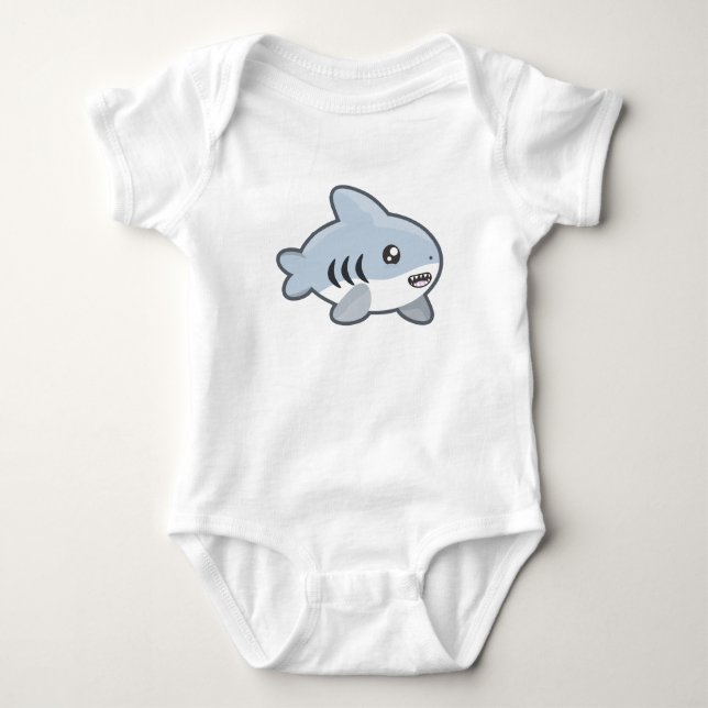 Kawaii Shark Baby Bodysuit (Front)