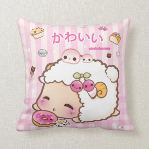 Kawaii sheep and cute doughnut cushion