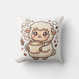 Kawaii Sheep Latte Heart Pillow