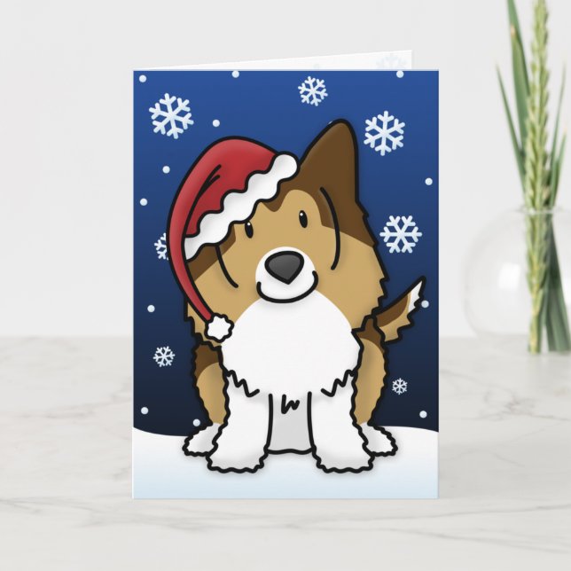 Kawaii Sheltie Christmas Card (Front)