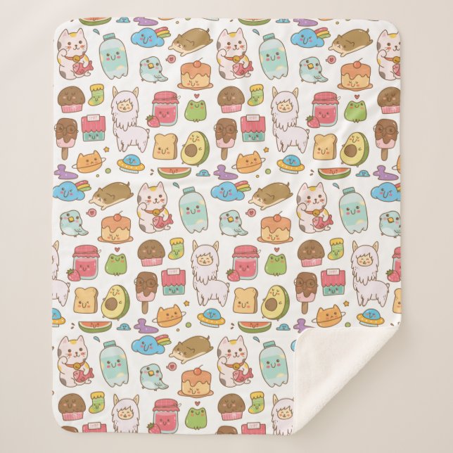 Kawaii Sherpa Blanket (Front)