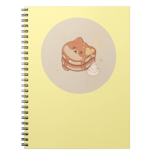 Kawaii Shiba Inu Bananas Pancakes Notebook (Front)