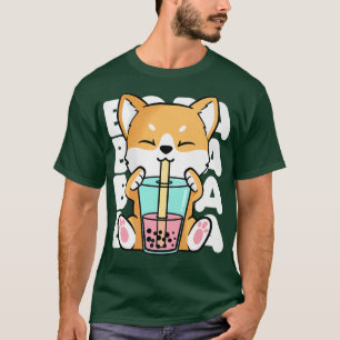 Kawaii Shiba Inu Dog Bubble Tea Boba Anime Neko Ja T-Shirt