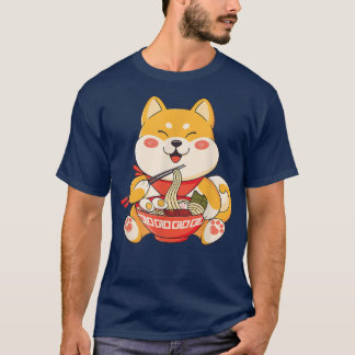 Kawaii Shiba Inu Dog Eat Ramen Cute Japan Anime Do T-Shirt