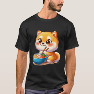 Kawaii Shiba Inu Dog Ramen Noodles  T-Shirt