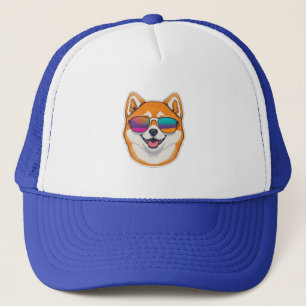 Kawaii Shiba Inu With Sunglasses Trucker Hat