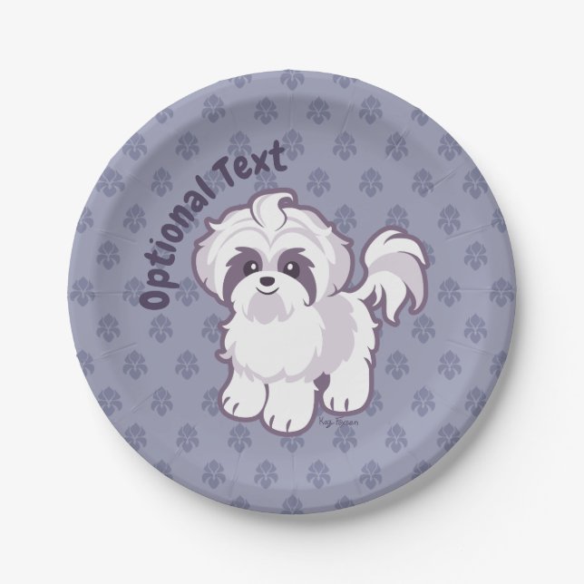 Kawaii Shih Tzu Paper Plate (Front)
