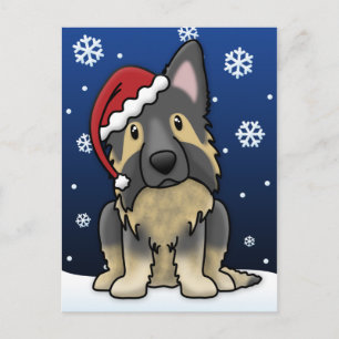 Kawaii Shiloh Shepherd Christmas Holiday Postcard