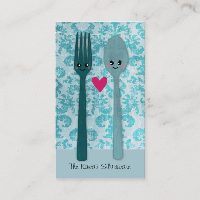 Kawaii Silverware Business Cards (Front)