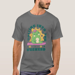 Kawaii Skateboard Frog - Rolling Into The Weekend T-Shirt