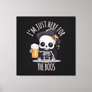 Kawaii Skeleton Halloween Oktoberfest Canvas Print