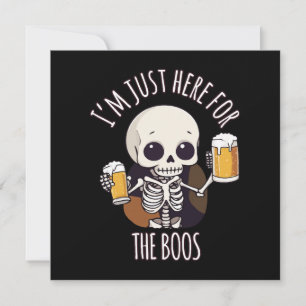 Kawaii Skeleton Halloween Oktoberfest Invitation