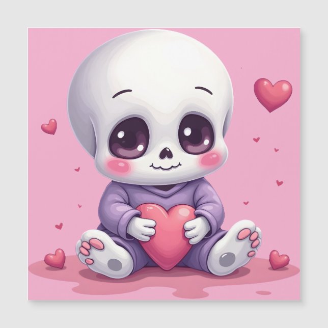 Kawaii Skeleton Holding Heart (Front)
