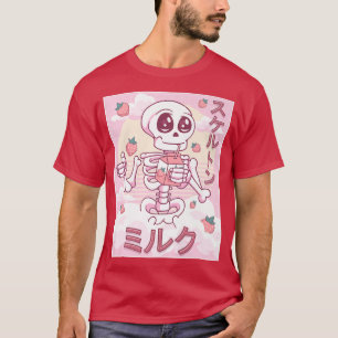 Kawaii Skeleton Strawberry Milk Japanese Kawaii Pa T-Shirt