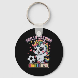 Kawaii Skills Loading 67 Soccer Unicorn Score Game Key Ring