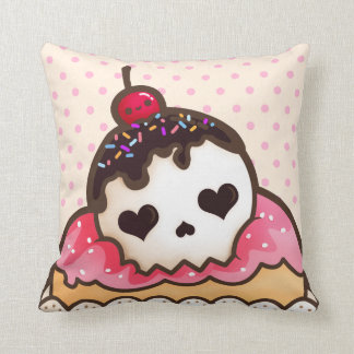 Kawaii skull cupcake cushion