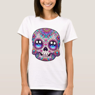 Kawaii Skull Mandala Art Colourful Active T-Shirt