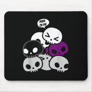 Kawaii Skull Pile Cute Demiual Stuff Pride Or Die  Mouse Mat