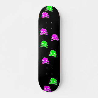 Kawaii Skulls Goth Lolita Black Pink Green Skateboard